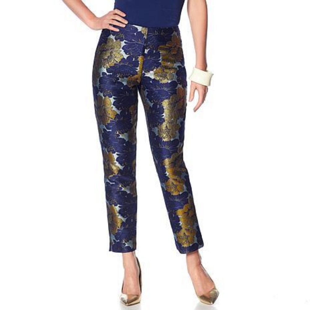 CRARA AVIS by IRIS APFEL Jacquard Cigarette Pant